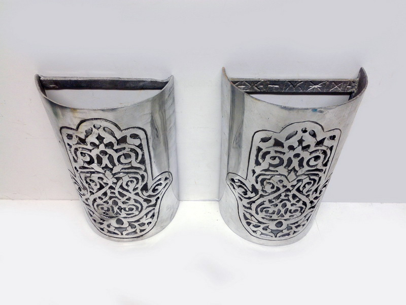 lampara aplique pared arabe marruecos metal 27.5-28.5x17.5x7.5 2u